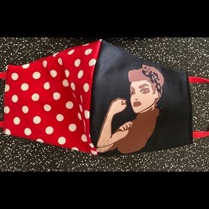 Rosie the riveter mask inspire 3layered cotton new